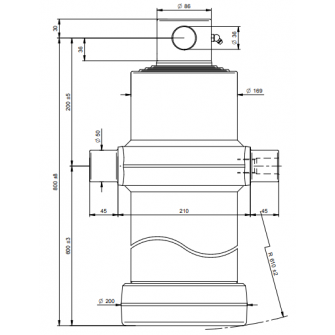 Teleskopski cilinder 4 stopnje 20 ton 2510 mm z luknjo 4090F
